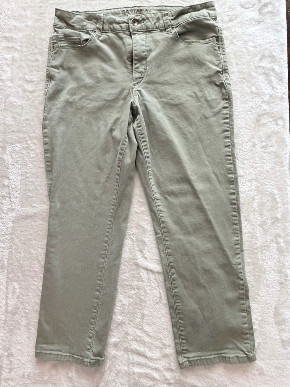 Santana Jeans Womens Size 12 Sage Green Stretch Straight Leg Pants